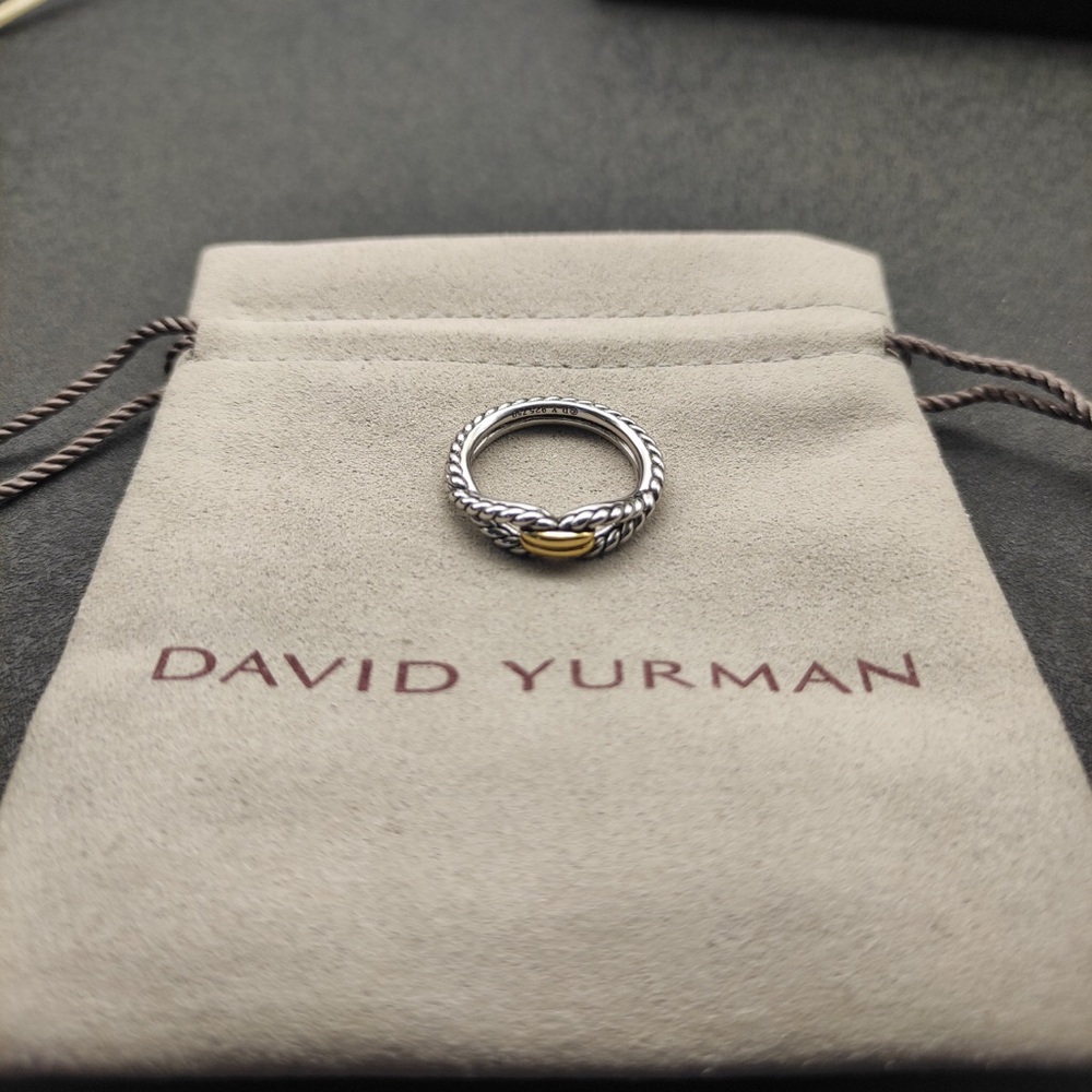 David Yurman Silver Ring with Gold Accent